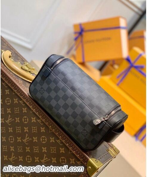 Buy Discount Louis Vuitton Toiletry Pouch Bag in Black Damier Graphite Canvas N47625 2024