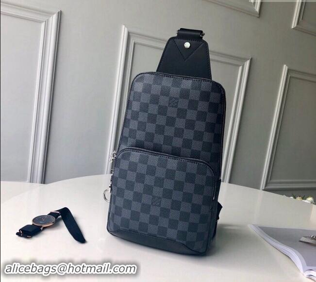 New Arrivals Louis Vuitton Mens Avenue Slingbag in Black Damier Graphite Canvas N41719 2024