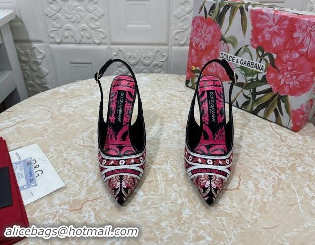 Trendy Design Dolce & Gabbana DG Embroidered Slingback Pumps 10cm Black 813017