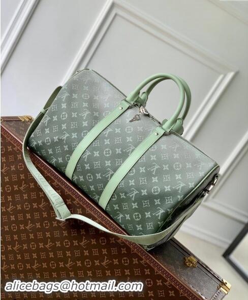 Discount Louis Vuitton Keepall Bandouliere 45 Travel Bag in Khaki Green Monogram Gradient Canvas M11718 2024