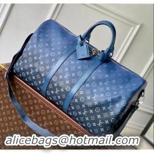 Buy Cheap Louis Vuitton Keepall Bandouliere 55 Travel bag in Navy Blue Monogram Gradient canvas M11558 2024