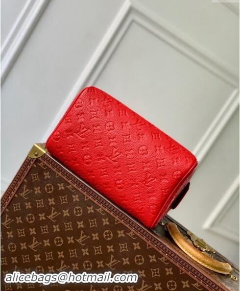 Best Price Louis Vuitton Dopp Kit Toilet Clutch in Taurillon Monogram Leather M12863 Red 2024