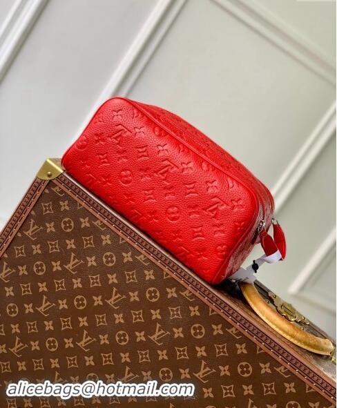 Best Price Louis Vuitton Dopp Kit Toilet Clutch in Taurillon Monogram Leather M12863 Red 2024