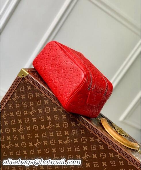 Best Price Louis Vuitton Dopp Kit Toilet Clutch in Taurillon Monogram Leather M12863 Red 2024