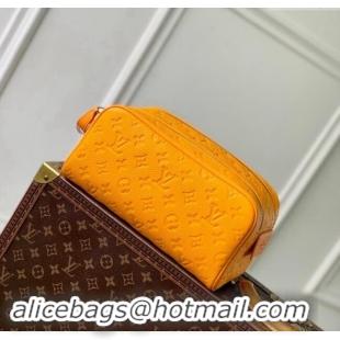 Inexpensive Louis Vuitton Dopp Kit Toilet Clutch in Taurillon Monogram Leather M12863 Yellow 2024