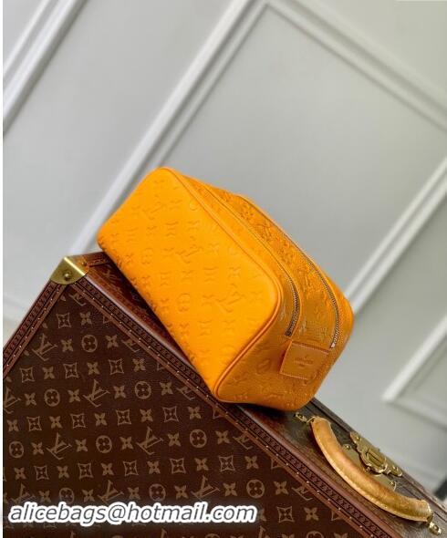 Inexpensive Louis Vuitton Dopp Kit Toilet Clutch in Taurillon Monogram Leather M12863 Yellow 2024