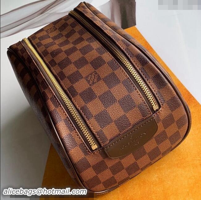 Inexpensive Louis Vuitton Dopp Kit Toiletry Bag in Damier Ebene Canvas M47527 2024