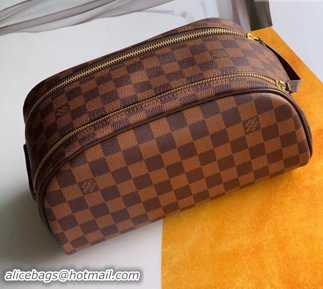 Inexpensive Louis Vuitton Dopp Kit Toiletry Bag in Damier Ebene Canvas M47527 2024