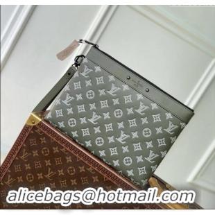 Grade Design Louis Vuitton Pochette To-Go Pouch in Monogram Shadow Leather M81570 Green/White 2024