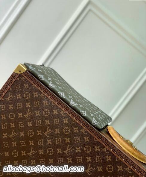 Grade Design Louis Vuitton Pochette To-Go Pouch in Monogram Shadow Leather M81570 Green/White 2024