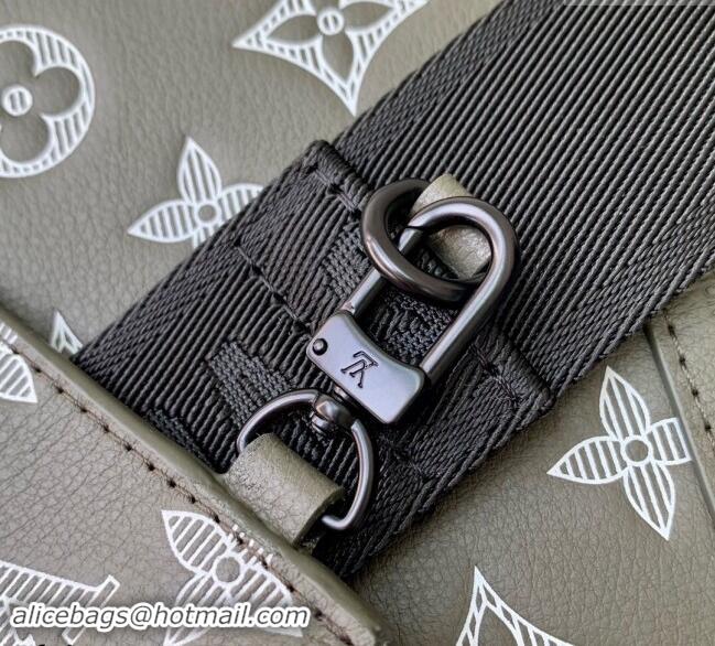 Louis Vuitton Mens Gaston Wearable Wallet Mini bag in Monogram Shadow Leather M81115 Green/White 2024