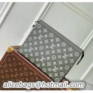 Trendy Design Louis Vuitton Pochette Voyage MM Pouch in Monogram Shadow Leather M61692 Green/White 2024