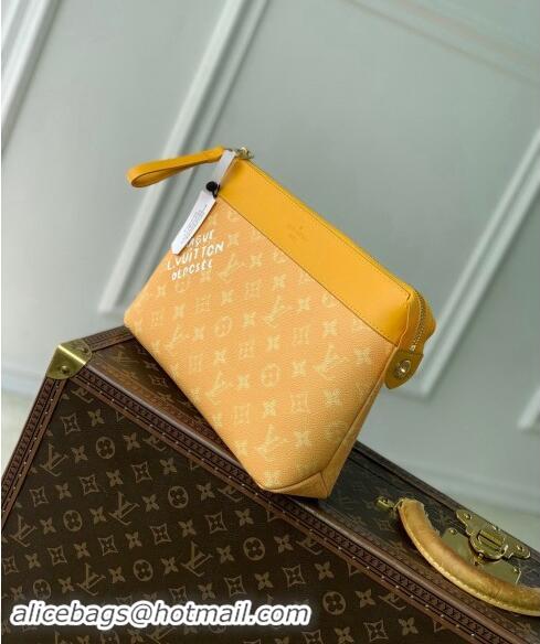 Low Price Louis Vuitton Pochette Voyage Souple Pouch in Monogram Heritage Canvas M12665 Yellow 2024