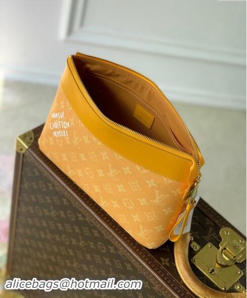 Low Price Louis Vuitton Pochette Voyage Souple Pouch in Monogram Heritage Canvas M12665 Yellow 2024