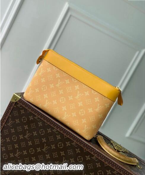 Low Price Louis Vuitton Pochette Voyage Souple Pouch in Monogram Heritage Canvas M12665 Yellow 2024