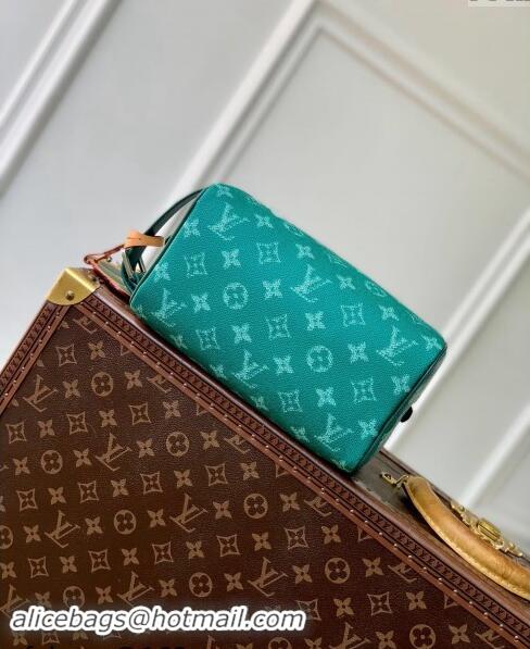 Best Price Louis Vuitton Locker Dopp Kit Clucth in Green Monogram Heritage Canvas M12688 2024