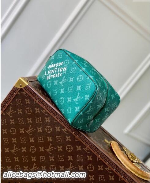 Best Price Louis Vuitton Locker Dopp Kit Clucth in Green Monogram Heritage Canvas M12688 2024