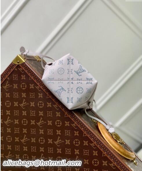 Best Quality Louis Vuitton Pico Bella Bucket Bag in Mahina Perforated Leather M12521 Brume Grey/Blue 2024