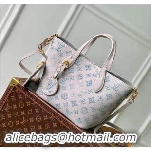 Top Quality Louis Vuitton Blossom PM Tote Bag in Mahina Perforated Leather M12088 Brume Grey/Blue 2024