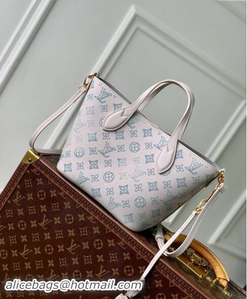 Top Quality Louis Vuitton Blossom PM Tote Bag in Mahina Perforated Leather M12088 Brume Grey/Blue 2024