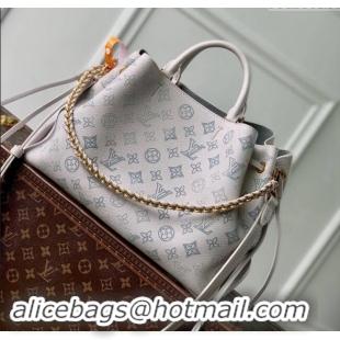 Top Grade Louis Vuitton Bella Tote Bag in Mahina Perforated Leather M12127 Brume Grey/Blue 2024