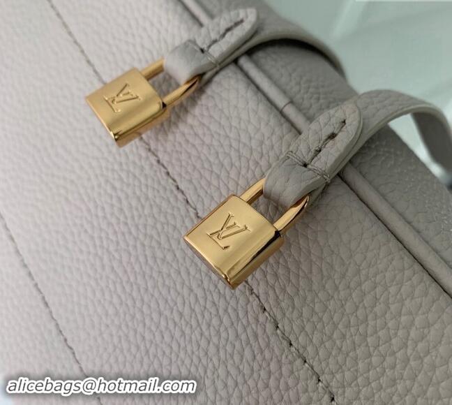 Top Quality Louis Vuitton Flore Bucket Bag in Mahina Perforated Leather M12496 Brume Grey/Blue 2024