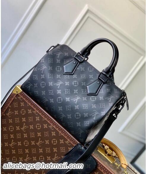 Unique Grade Louis Vuitton Speedy Soft 30 bag in Black Monogram Eclipse Canvas M21108 2024