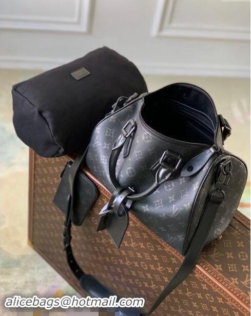 Unique Grade Louis Vuitton Speedy Soft 30 bag in Black Monogram Eclipse Canvas M21108 2024