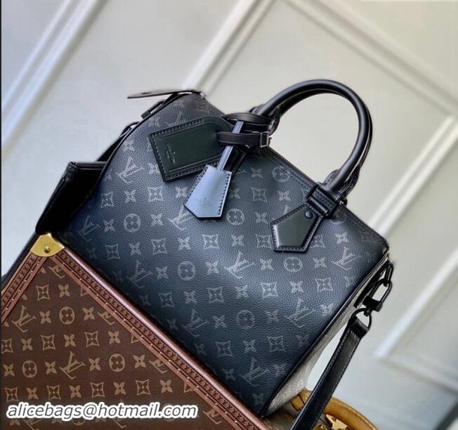 Unique Grade Louis Vuitton Speedy Soft 30 bag in Black Monogram Eclipse Canvas M21108 2024