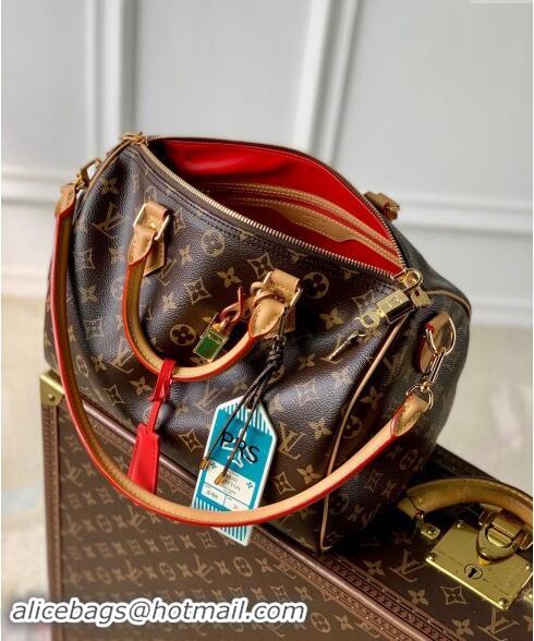 Top Design Louis Vuitton Speedy Soft 30 Crafty Bag Monogram Red Canvas M11945 2024