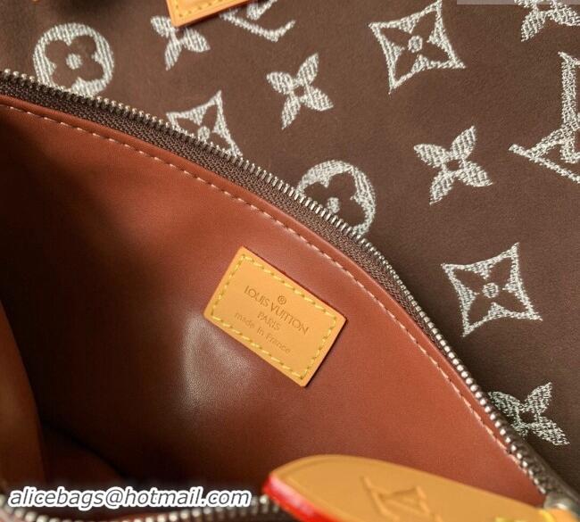 Super Quality Louis Vuitton RUNWAY Speedy P9 Bandouliere 40 Bag in Brown Monogram Suede M24428 2024