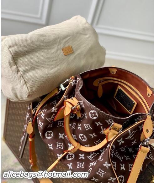 Super Quality Louis Vuitton RUNWAY Speedy P9 Bandouliere 40 Bag in Brown Monogram Suede M24428 2024