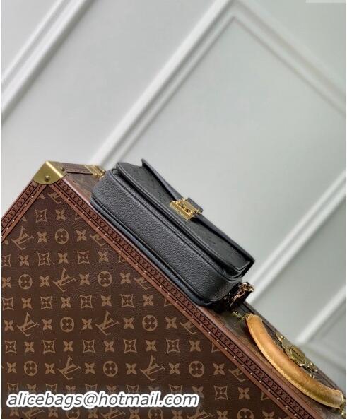 Shop Grade Louis Vuitton Pochette Metis East West Shoulder Bag in Maxi Monogram Leather M11998 Gunmetal Black 2024