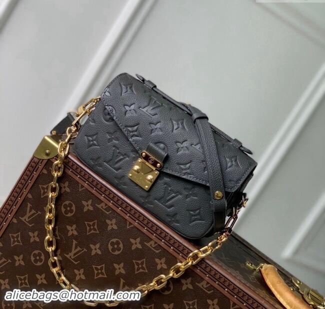 Shop Grade Louis Vuitton Pochette Metis East West Shoulder Bag in Maxi Monogram Leather M11998 Gunmetal Black 2024