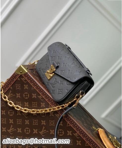 Shop Grade Louis Vuitton Pochette Metis East West Shoulder Bag in Maxi Monogram Leather M11998 Gunmetal Black 2024