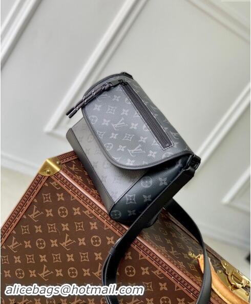 Top Grade Louis Vuitton Mens Pulse Messenger Bag in Monogram Eclipse Canvas M12681 Black 2024