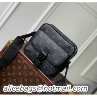 Popular Style Louis Vuitton Mens Getaway Messenger Mini Bag in Monogram Eclipse Canvas M12518 Black 2024