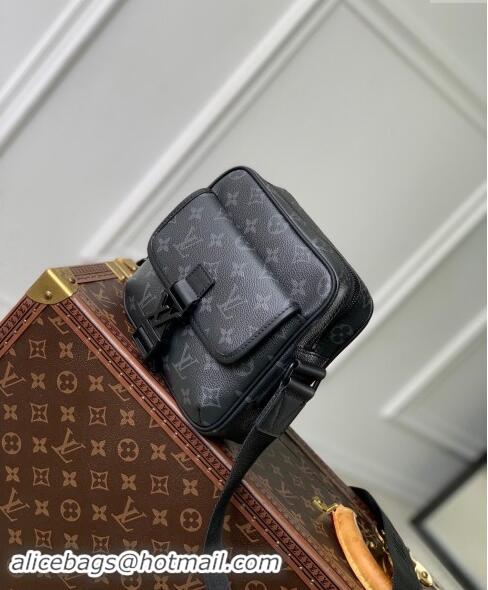 Popular Style Louis Vuitton Mens Getaway Messenger Mini Bag in Monogram Eclipse Canvas M12518 Black 2024