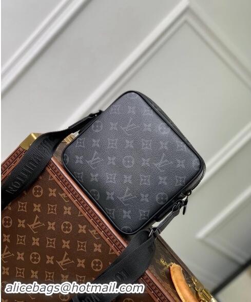 Popular Style Louis Vuitton Mens Getaway Messenger Mini Bag in Monogram Eclipse Canvas M12518 Black 2024