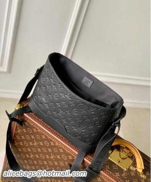 Super Quality Louis Vuitton Mens Messenger Voyager PM Bag in Black Monogram Shadow Leather M25121 2024