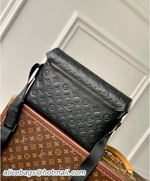 Super Quality Louis Vuitton Mens Messenger Voyager PM Bag in Black Monogram Shadow Leather M25121 2024