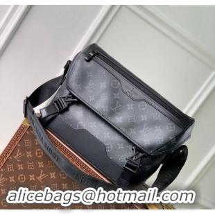 New Style Louis Vuitton Mens Messenger Voyager PM Bag in Black Monogram Eclipse Canvas M12517 2024