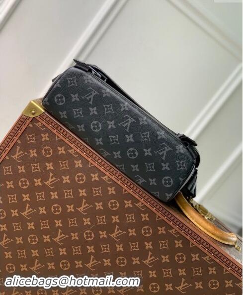 New Style Louis Vuitton Mens Messenger Voyager PM Bag in Black Monogram Eclipse Canvas M12517 2024