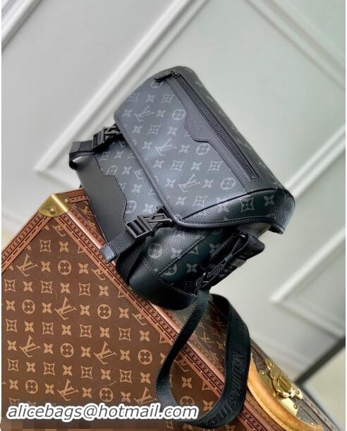 New Style Louis Vuitton Mens Messenger Voyager PM Bag in Black Monogram Eclipse Canvas M12517 2024