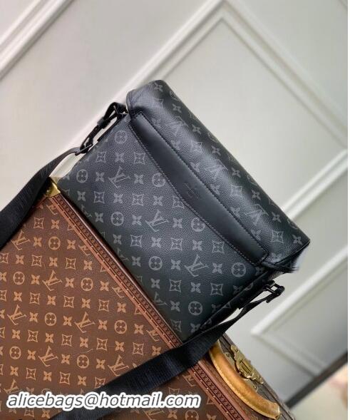 New Style Louis Vuitton Mens Messenger Voyager PM Bag in Black Monogram Eclipse Canvas M12517 2024