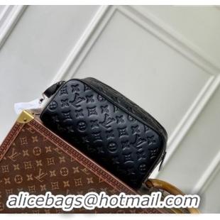 Top Quality Louis Vuitton Dopp Kit Clutch in Black Monogram Shadow Leather M12645 2024