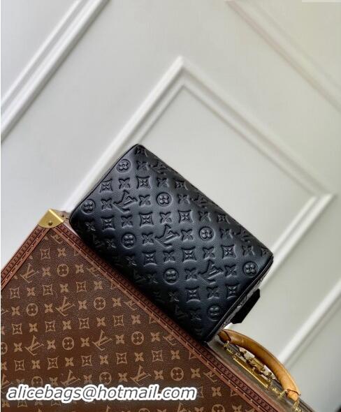 Top Quality Louis Vuitton Dopp Kit Clutch in Black Monogram Shadow Leather M12645 2024