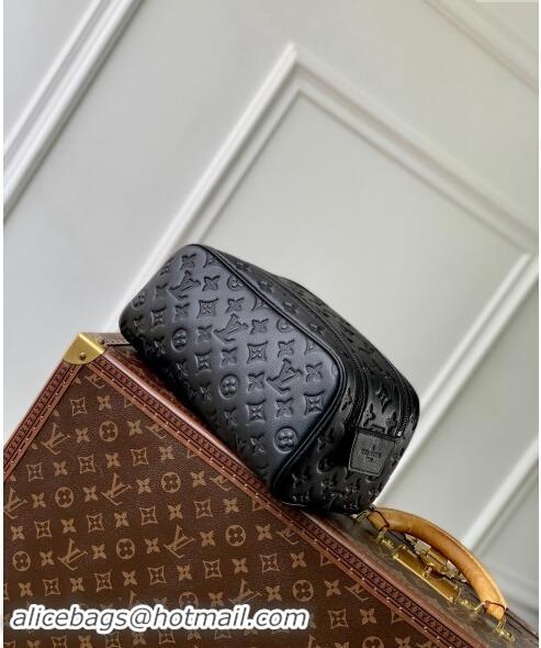 Top Quality Louis Vuitton Dopp Kit Clutch in Black Monogram Shadow Leather M12645 2024