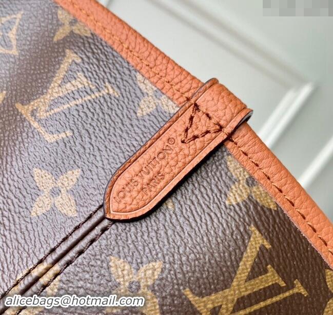 Promotional Louis Vuitton Neverfull Inside Out MM Tote Bag Leather/Monogram Canvas M12061 Tan Brown 2024