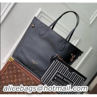 Best Price Louis Vuitton Neverfull Inside Out MM Tote Bag Leather/Monogram Canvas M11946 Black 2024